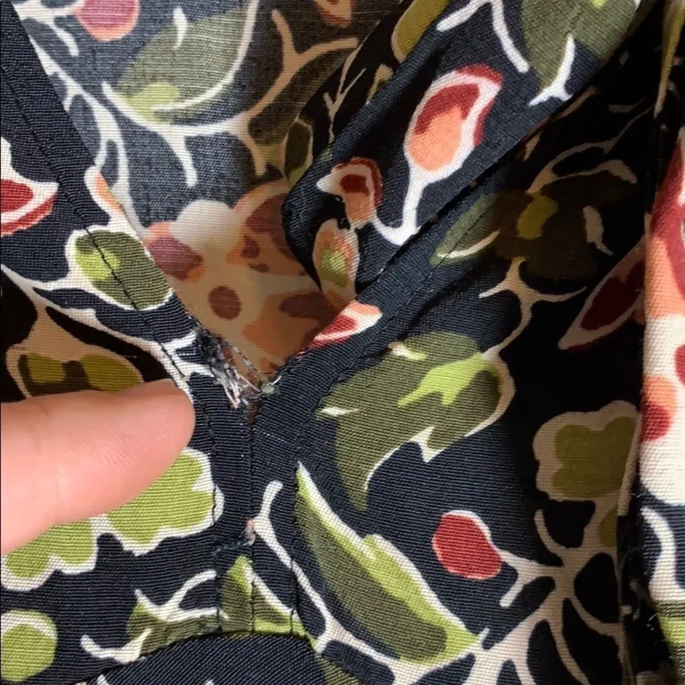 Zara‎ Woman Tie Neck Black Floral Dress Sz S